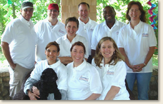 During the summer of 2007, members of the EAD team met for a working retreat on Martha's Vineyard for team building and strategic planning. Back row, left to right: Mike Weston, Hal Newman, Ray Czwakiel, Luis Penalver, Brenda Philips; Middle: Annie Grunewald; Front row, left to right: Jennifer Mincin, Elizabeth Davis, Rebecca Hansen